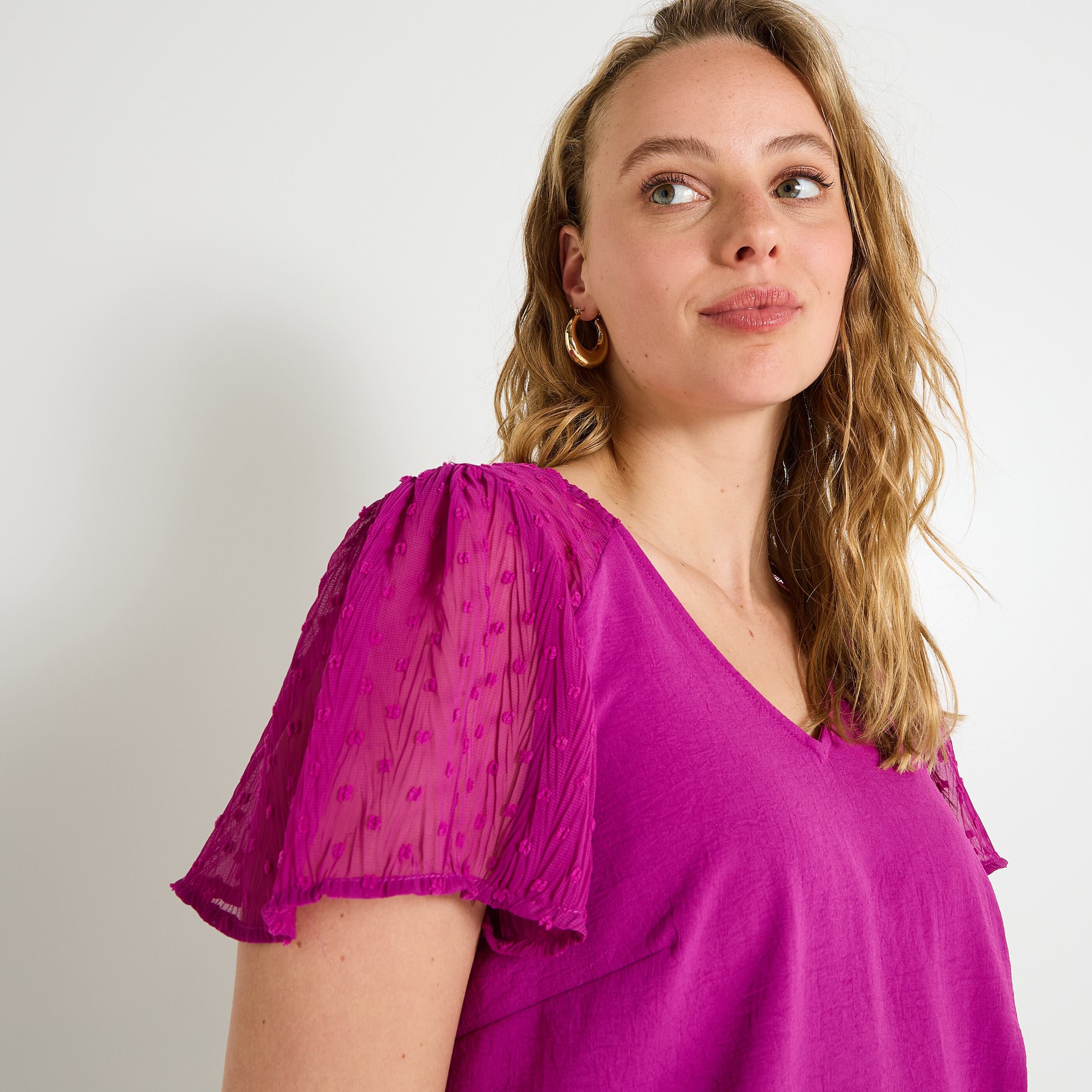 Blouse manches fantaisie femme