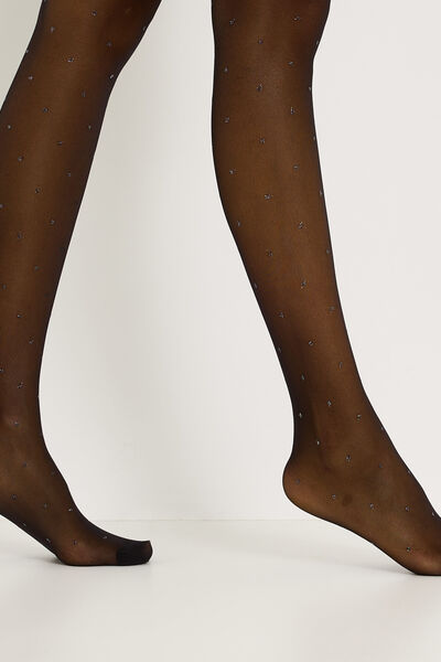 Collant fantaisie à pois femme