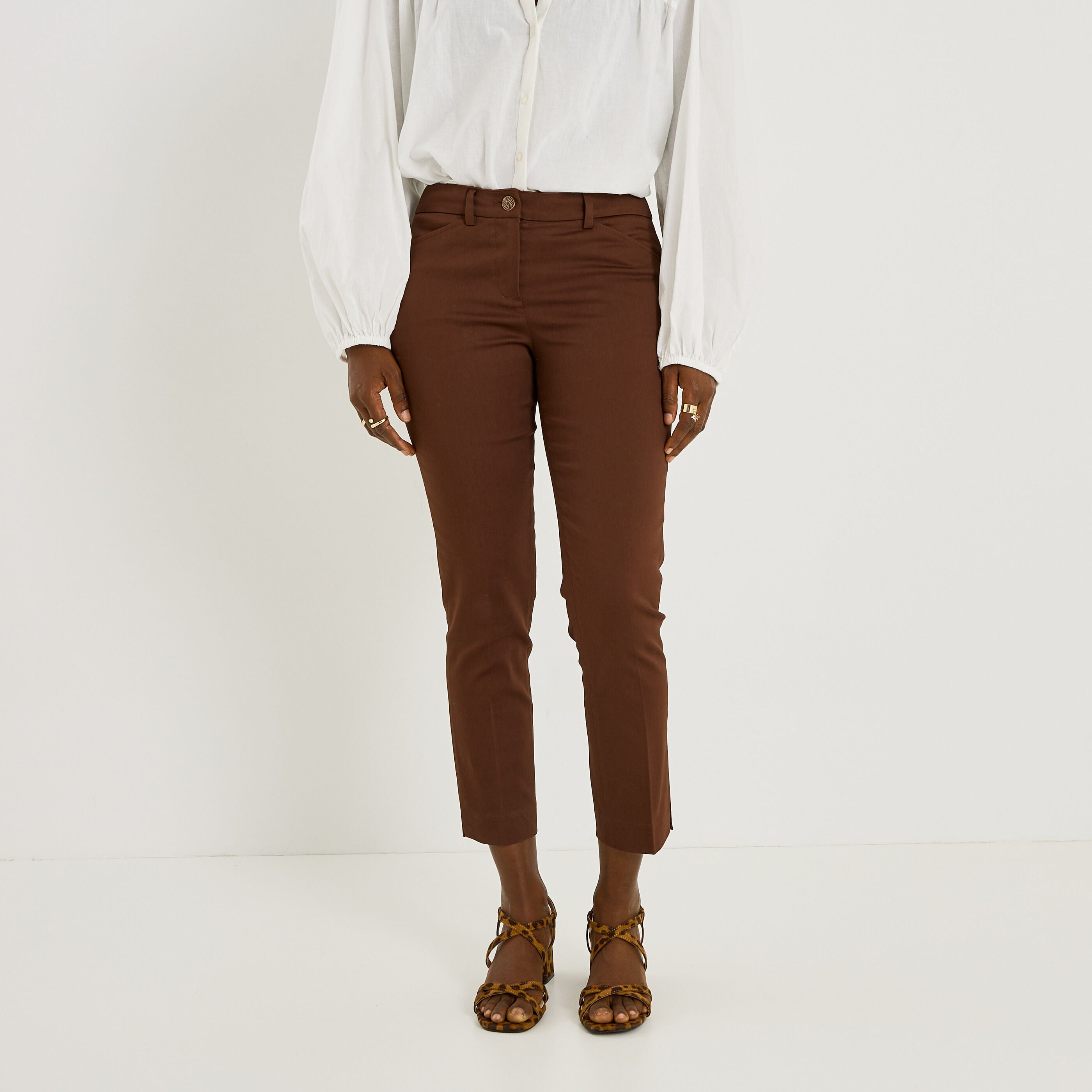 Pantalon cigarette raccourci femme