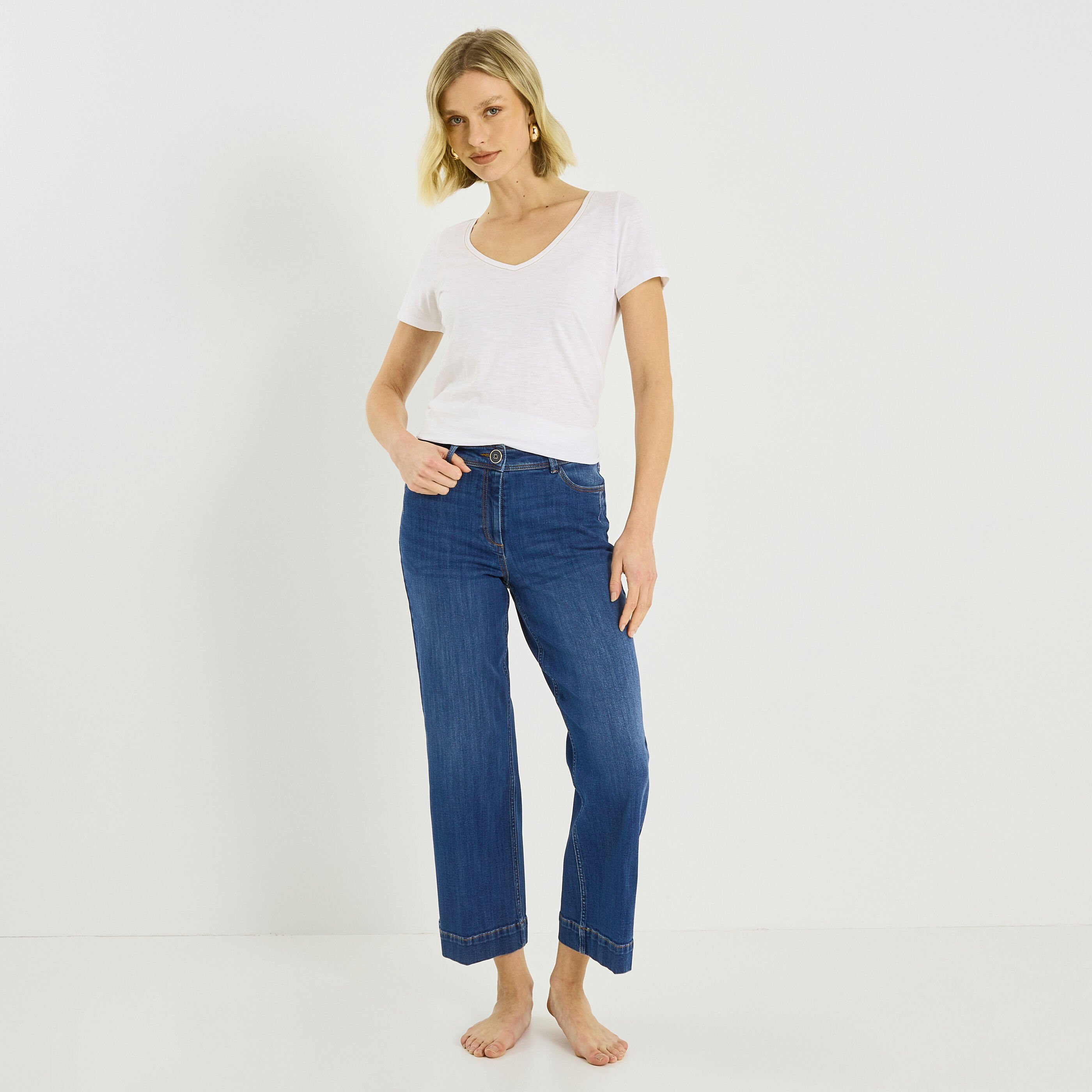 Jean flare raccourci KANSAS RF02 femme