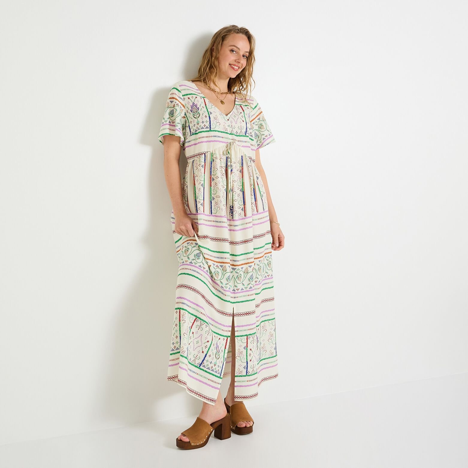 Robe longue imprimée femme