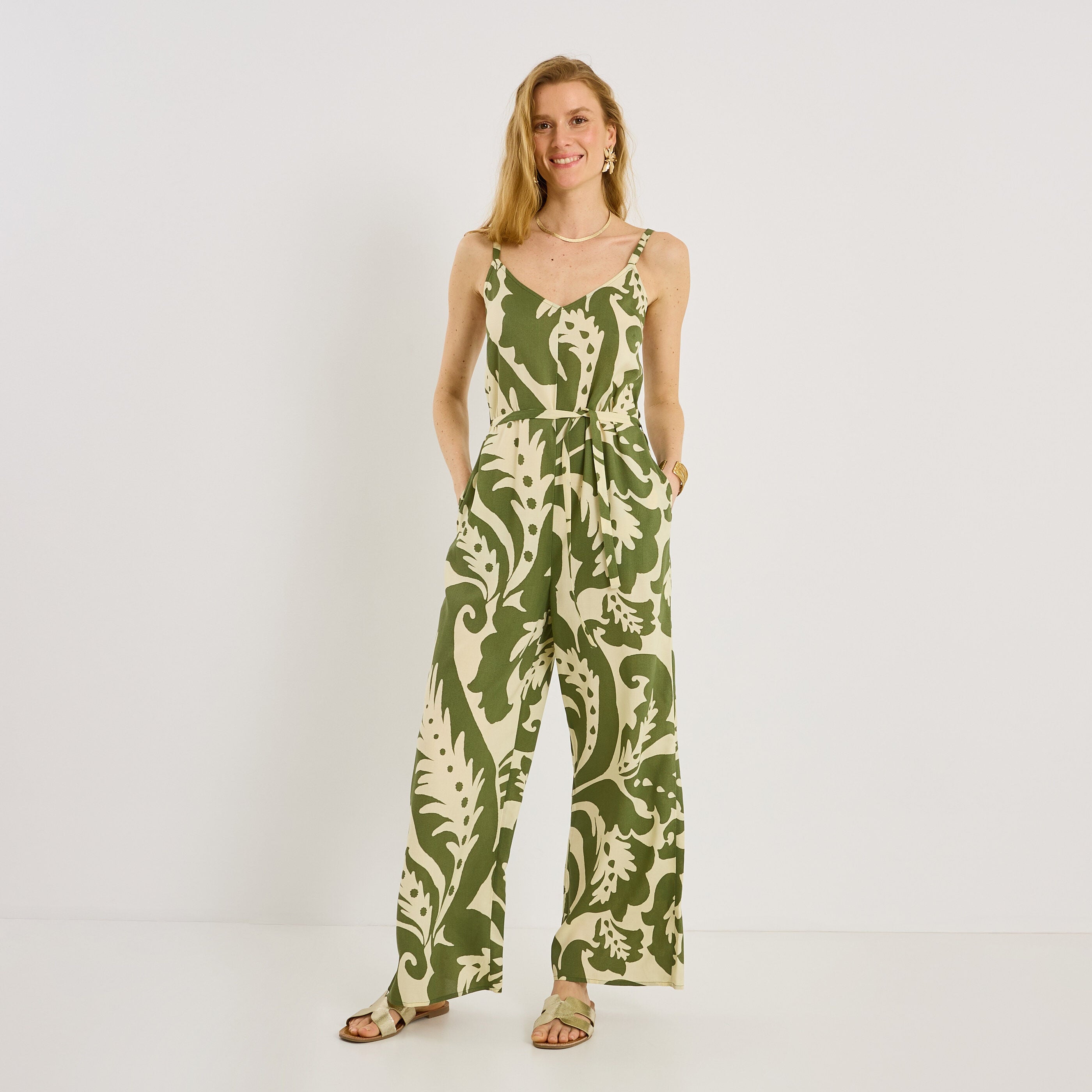 Combinaison pantalon imprim&eacute;e femme
