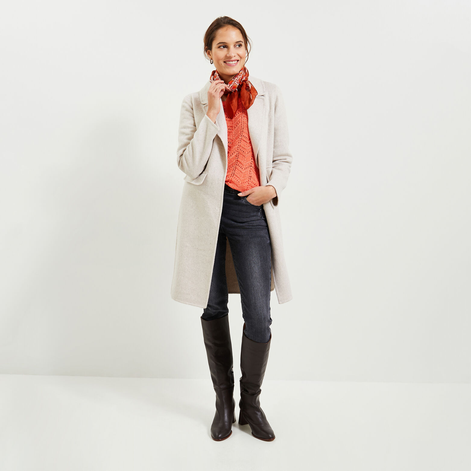 Pull tricot fantaisie femme