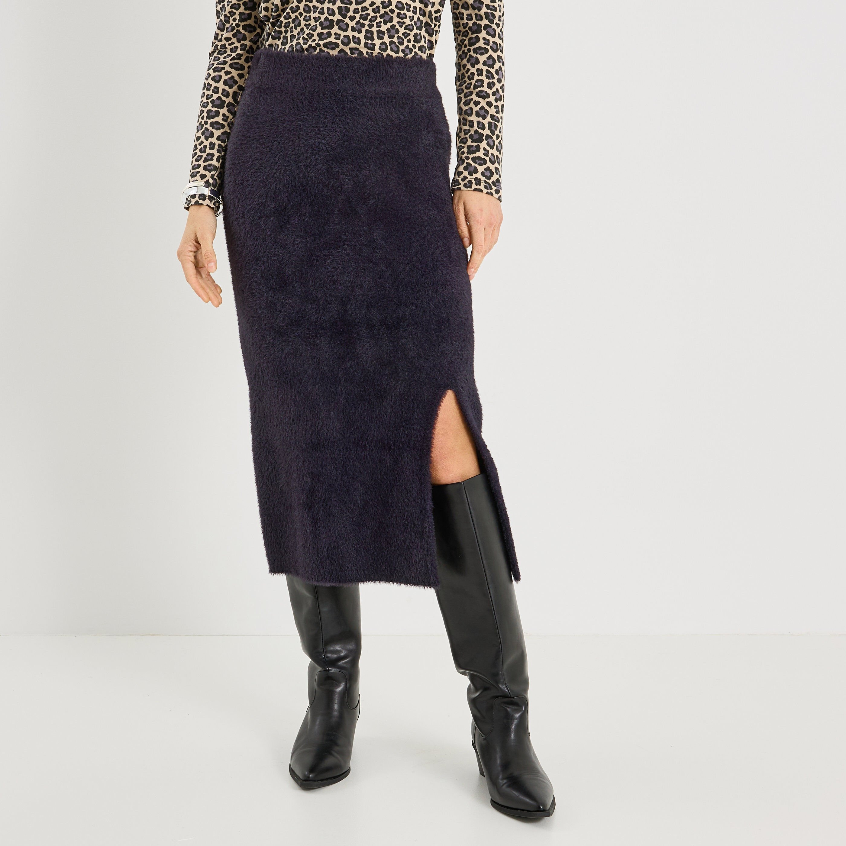 Jupe tube fluffy femme