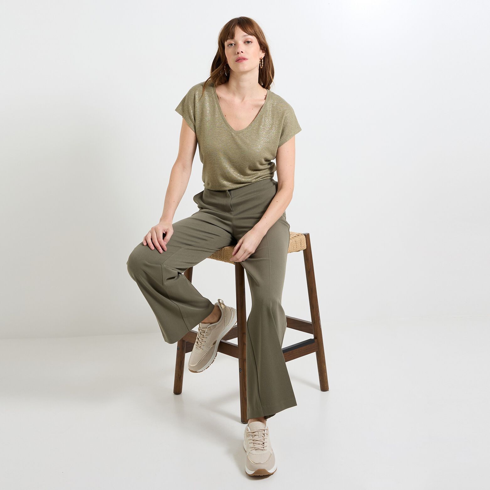 T-shirt en lin mélangé femme