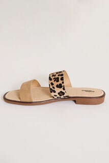 Mules plates imprimé léopard femme
