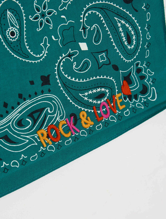 Foulard en coton imprim&eacute; bandana femme