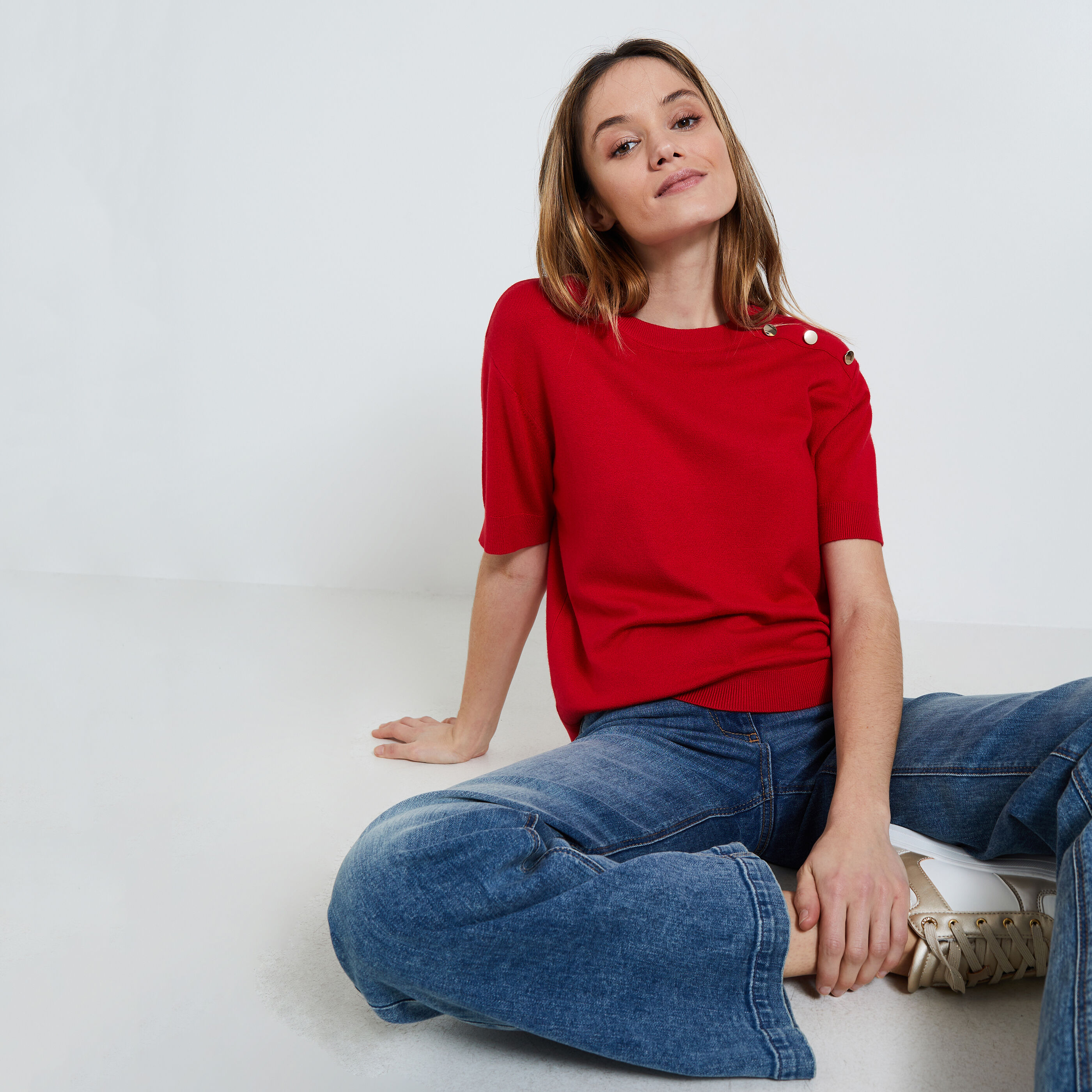 Pull manches courtes on sale