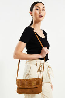 Sac souple en croûte de cuir femme