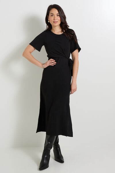 Robe longue drapée femme