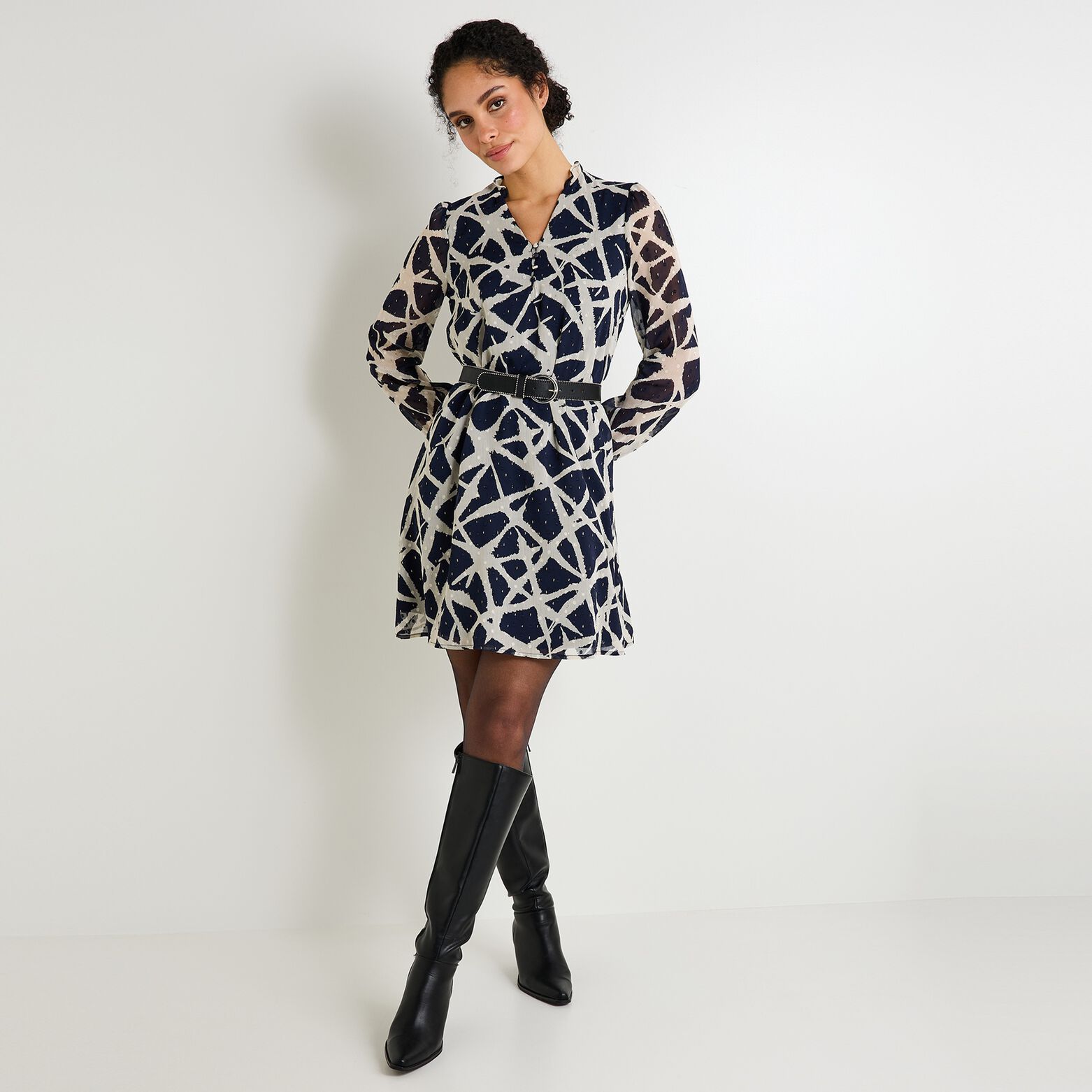 Robe col V femme