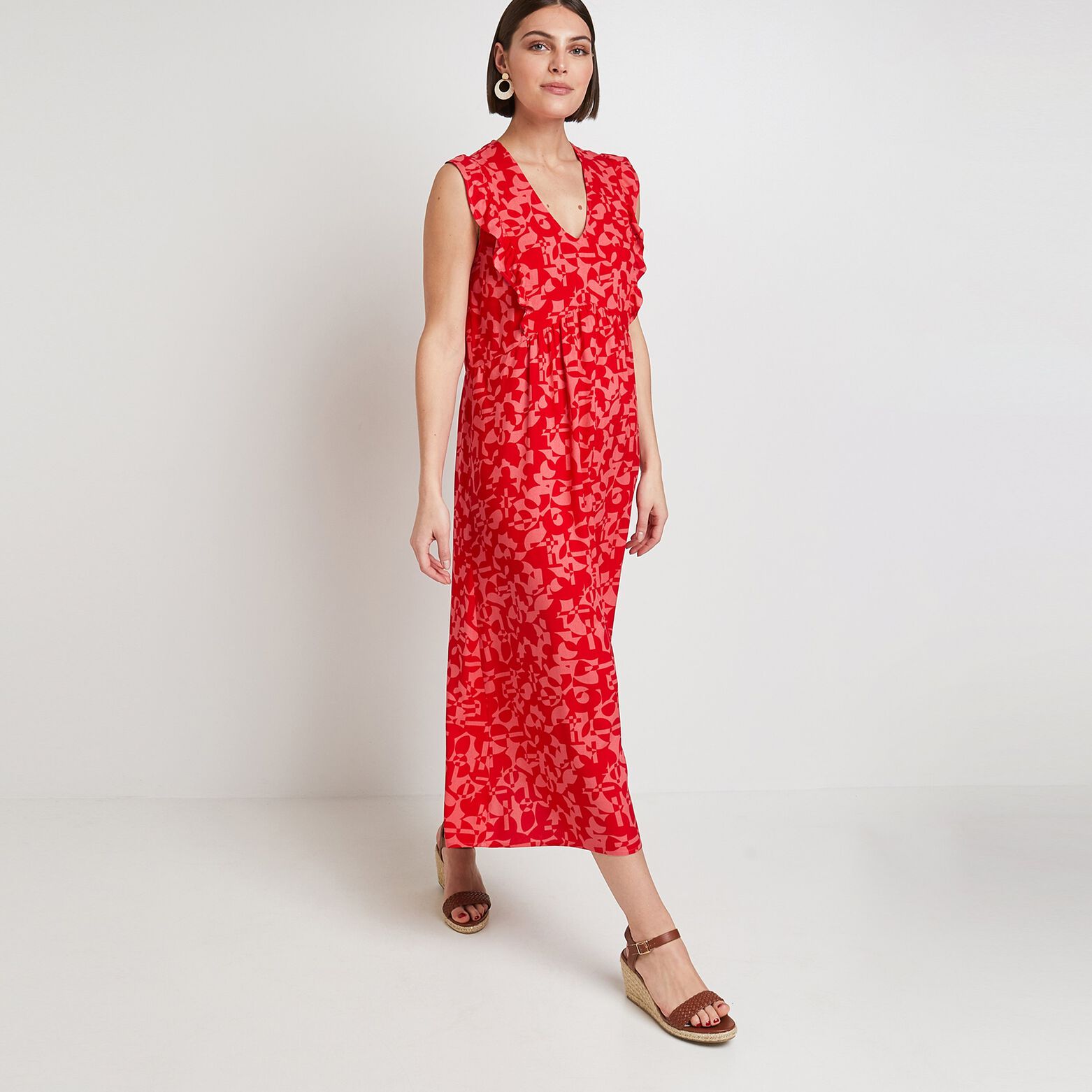 Robe longue imprimée femme