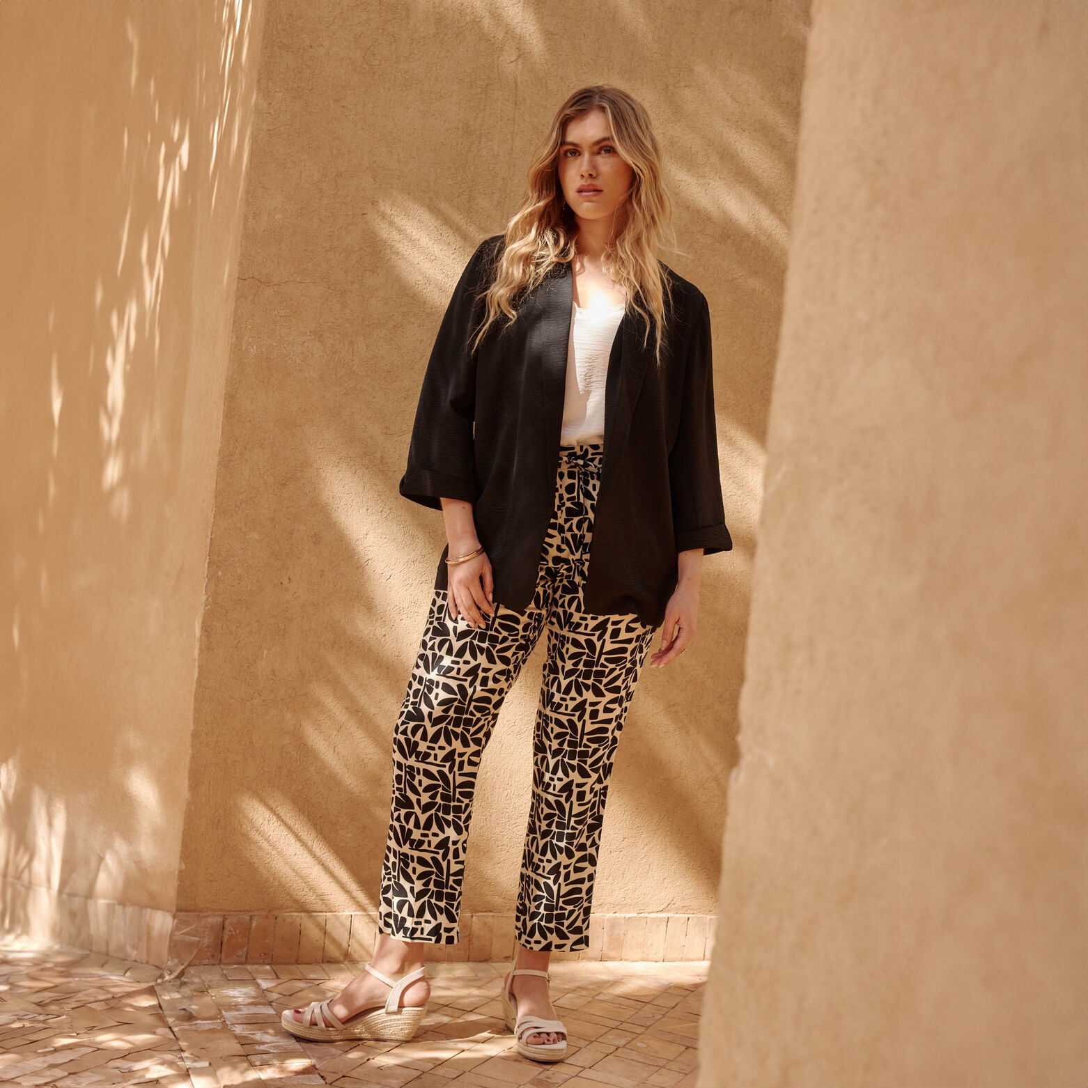 Pantalon fluide imprimé femme