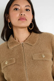 Bomber zippé fluffy femme