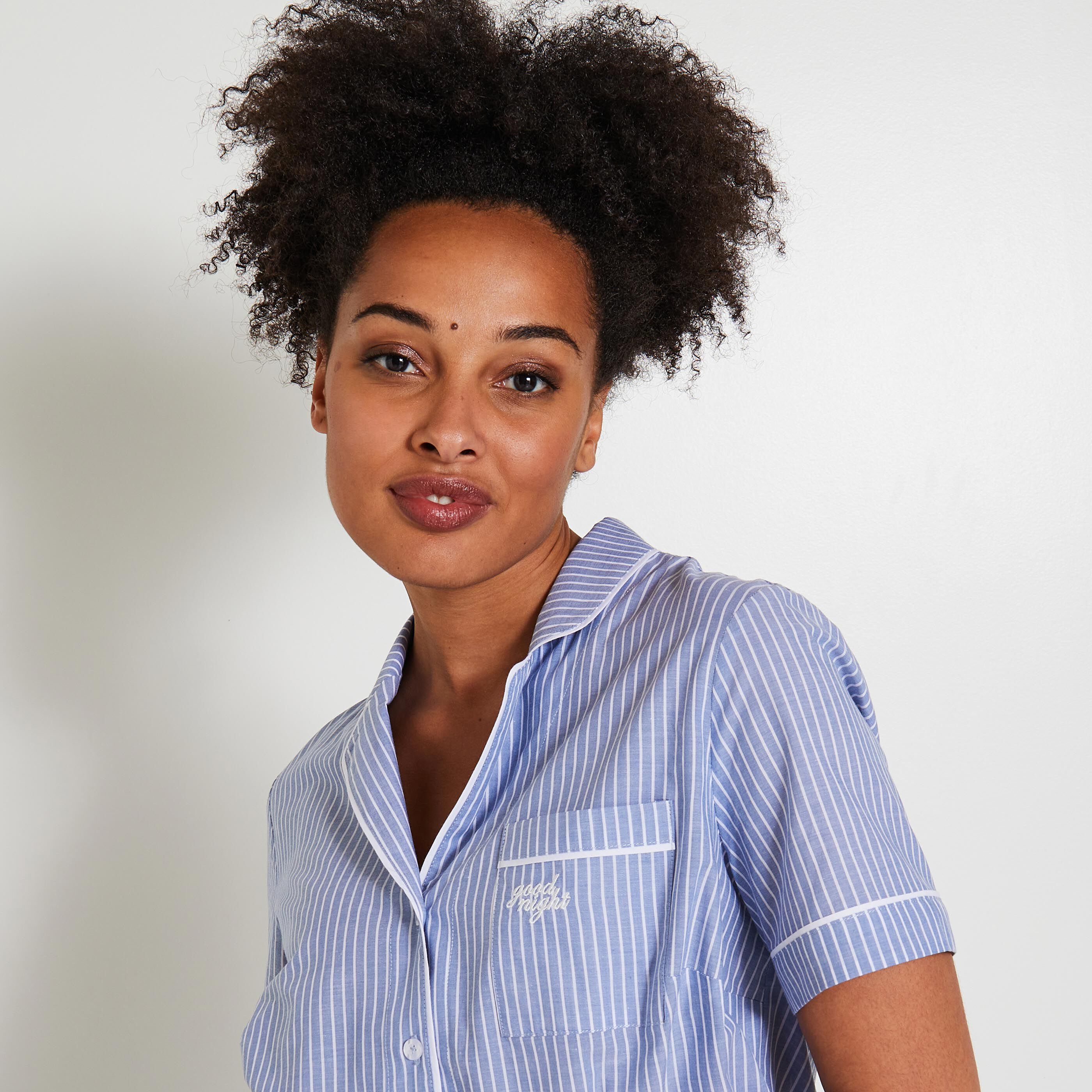 Chemise de pyjama &agrave; rayures femme