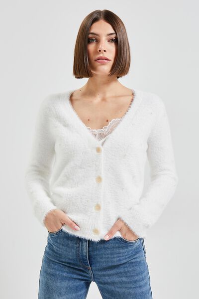 Gilet fluffy femme