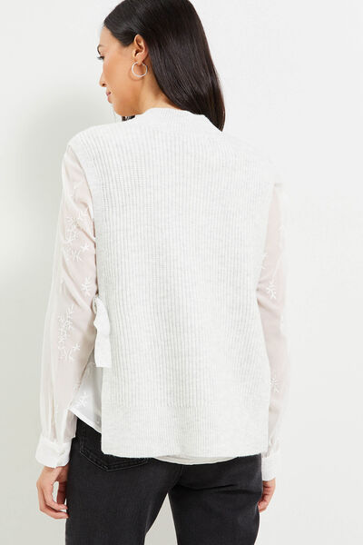 Pull sans manches ouverture femme
