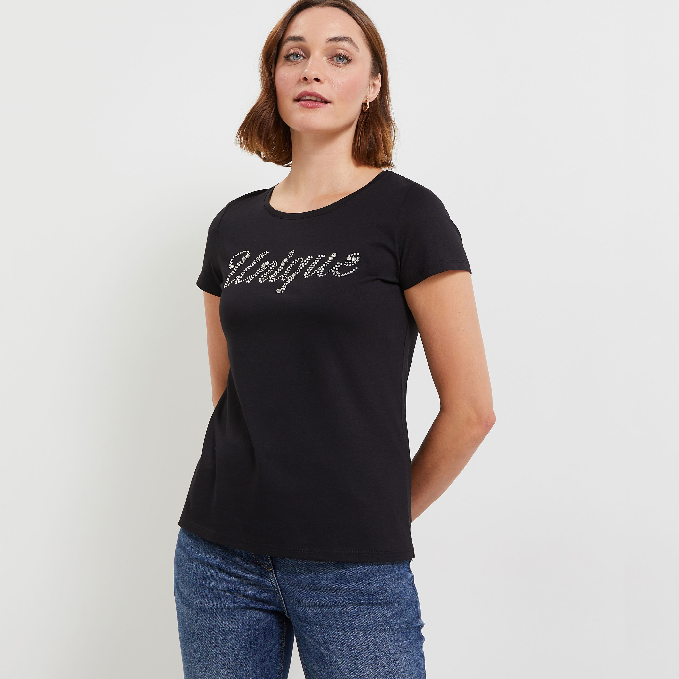 Tshirt strass femme Graindemalice