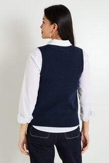 Pull sans manches à col V femme