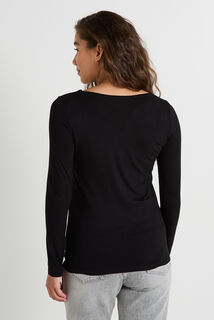 T-shirt uni à col rond femme