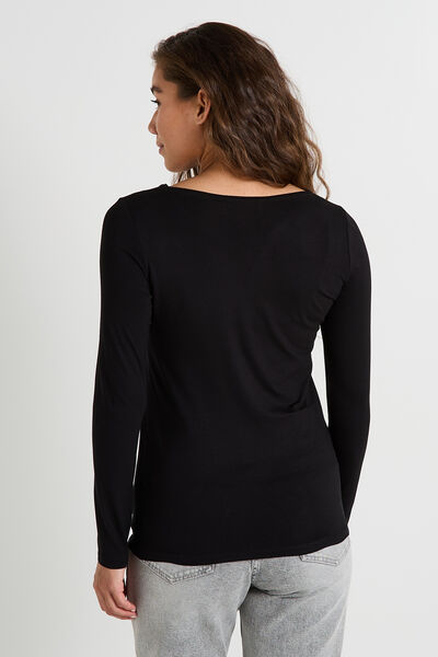 T-shirt uni à col rond femme