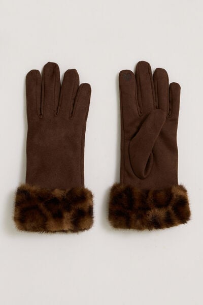 Gants fourrés à revers femme
