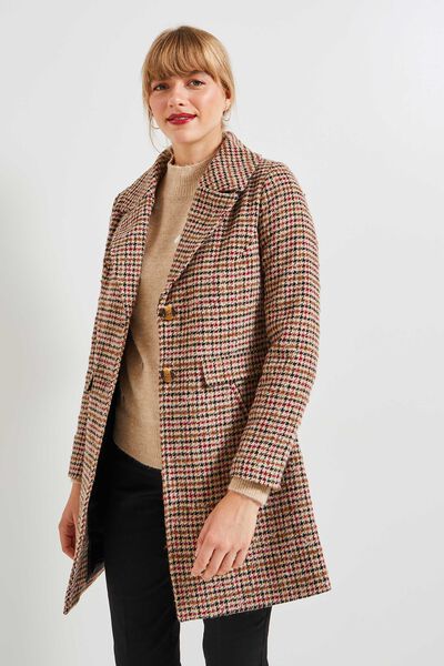 Manteau à carreaux femme