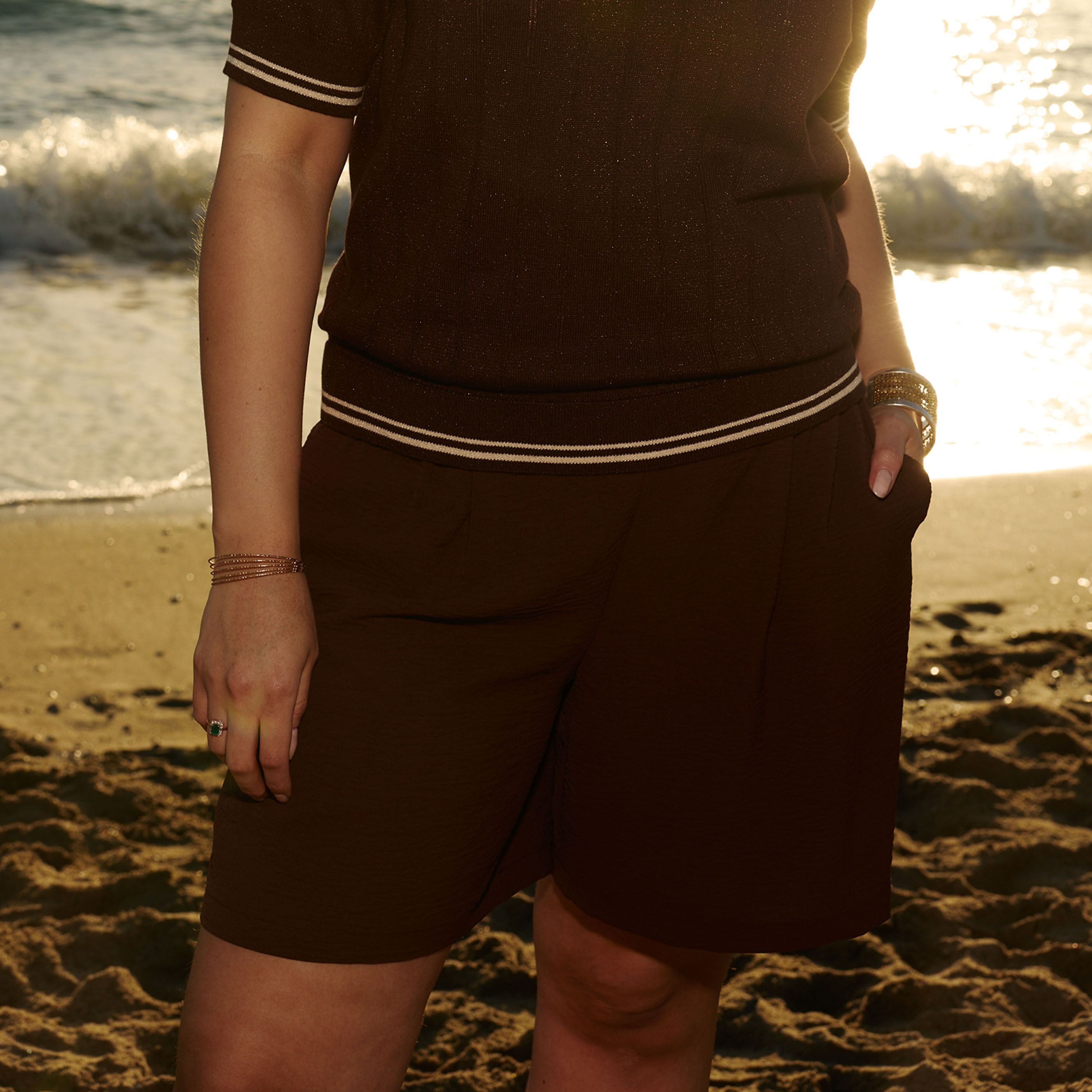 Short fluide &agrave; pinces femme