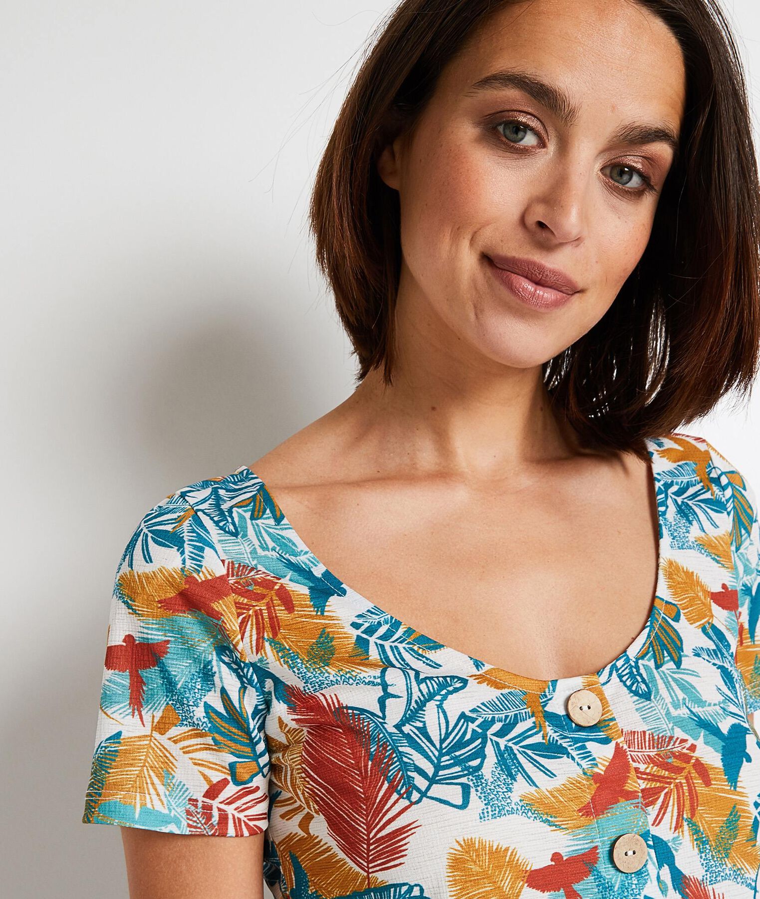 T-shirt imprimé fleuri femme