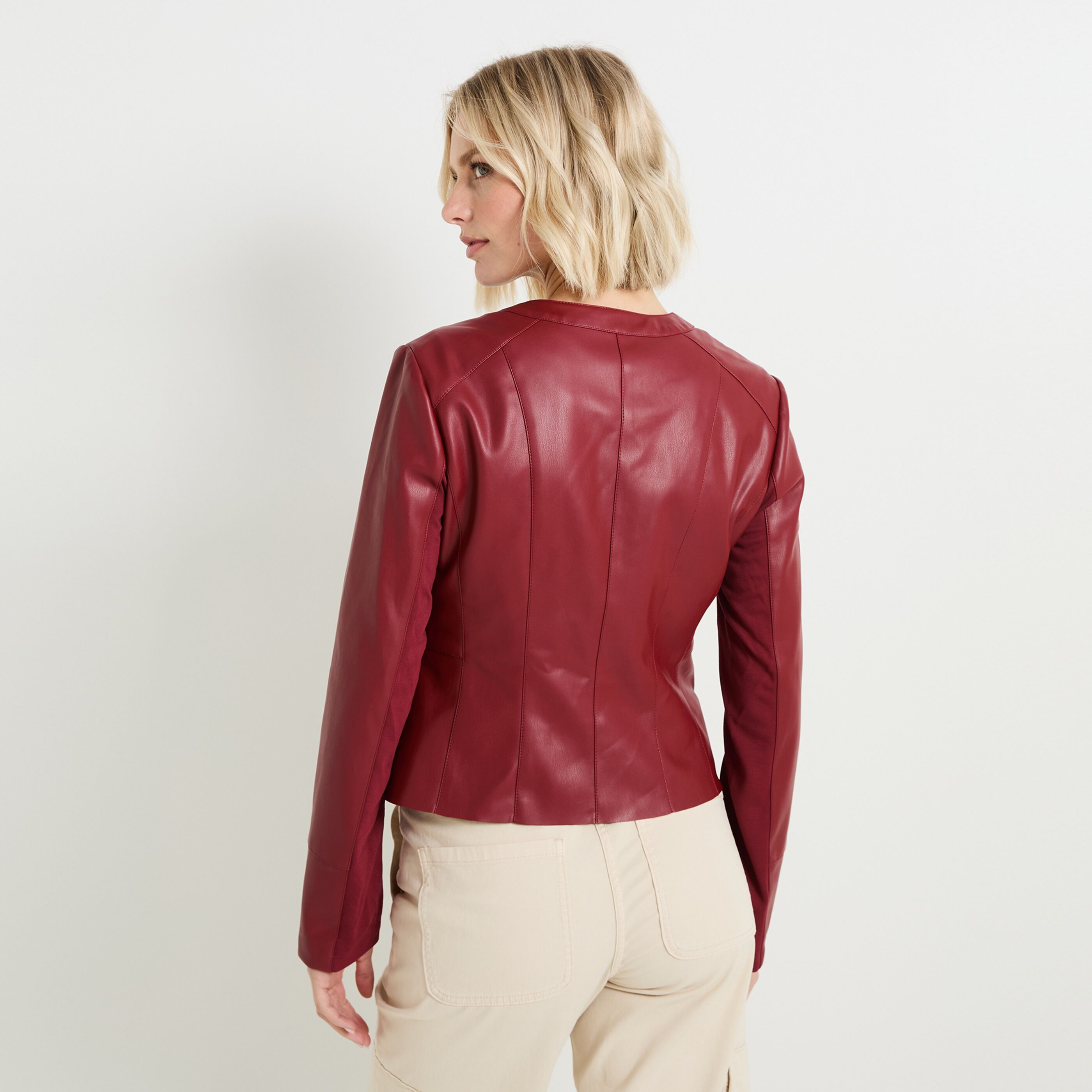 Veste simili femme BORDEAUX Graindemalice