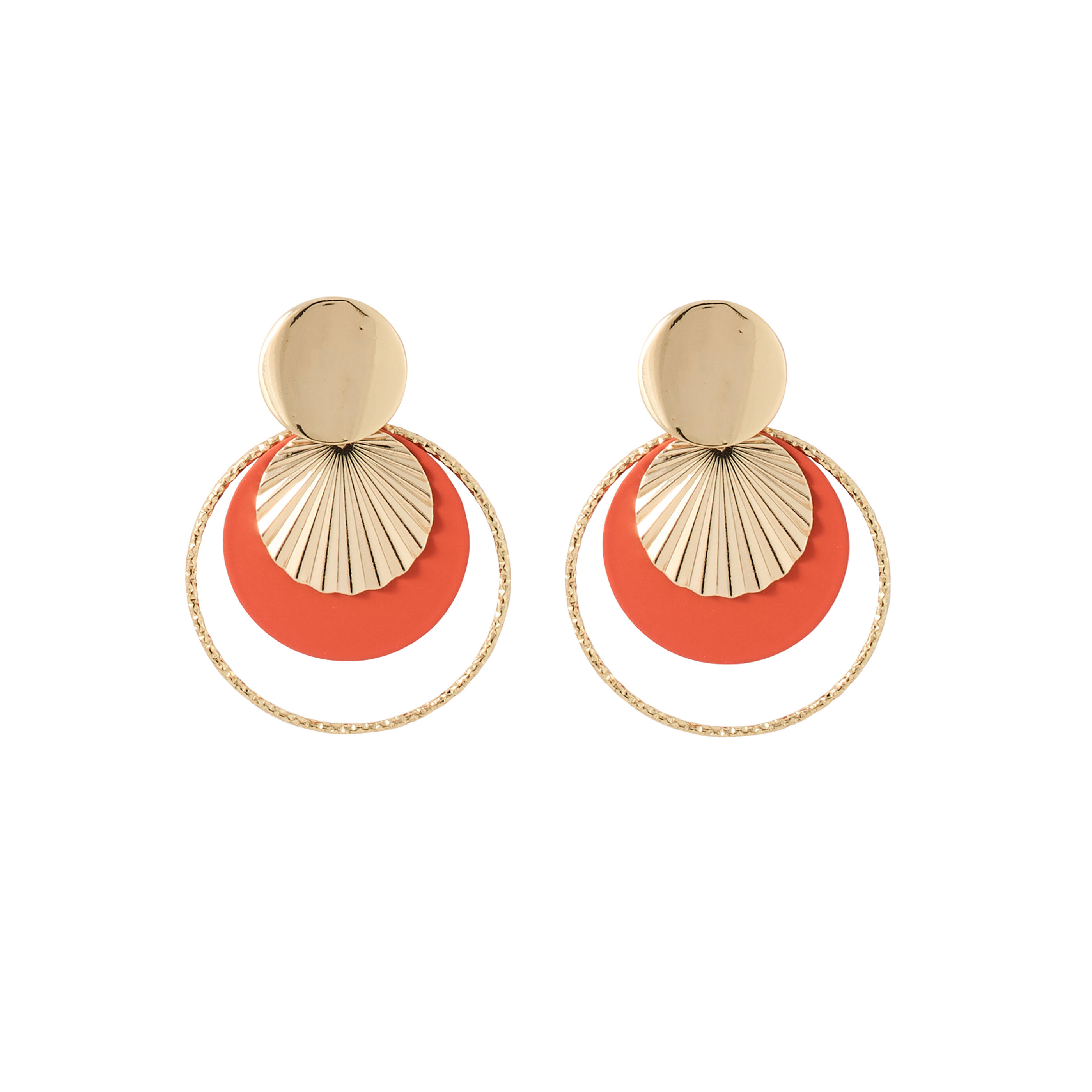 Boucles d'oreilles cercle cisel&eacute; femme