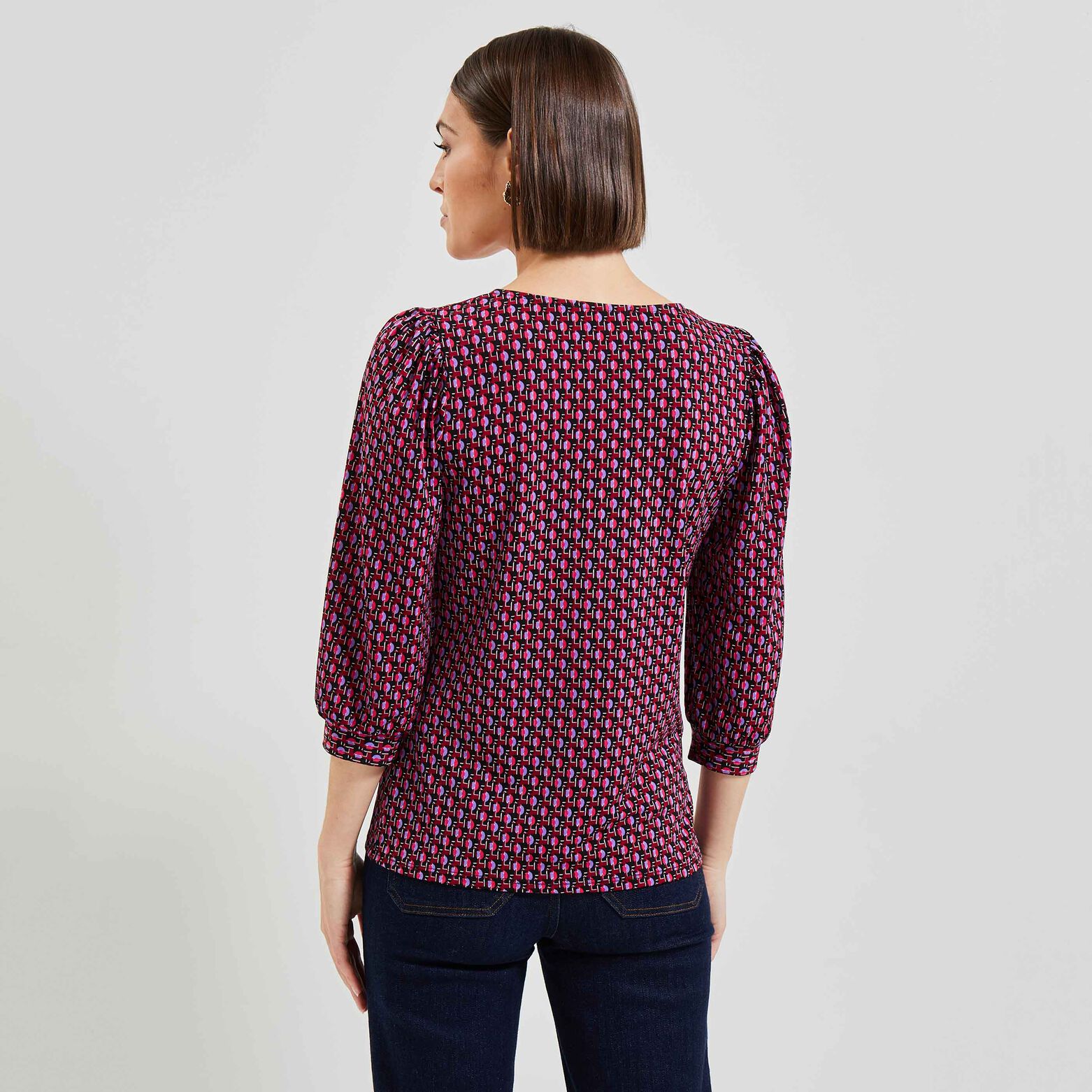 Tshirt imprimé manches bouffantes femme