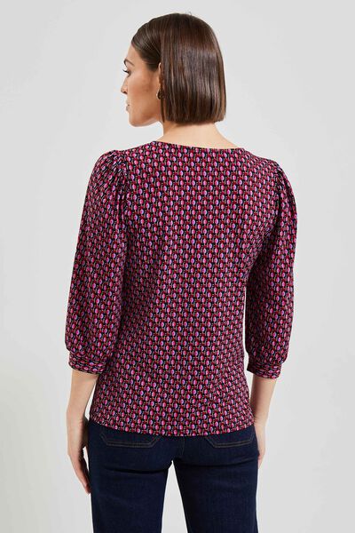 Tshirt imprimé manches bouffantes femme
