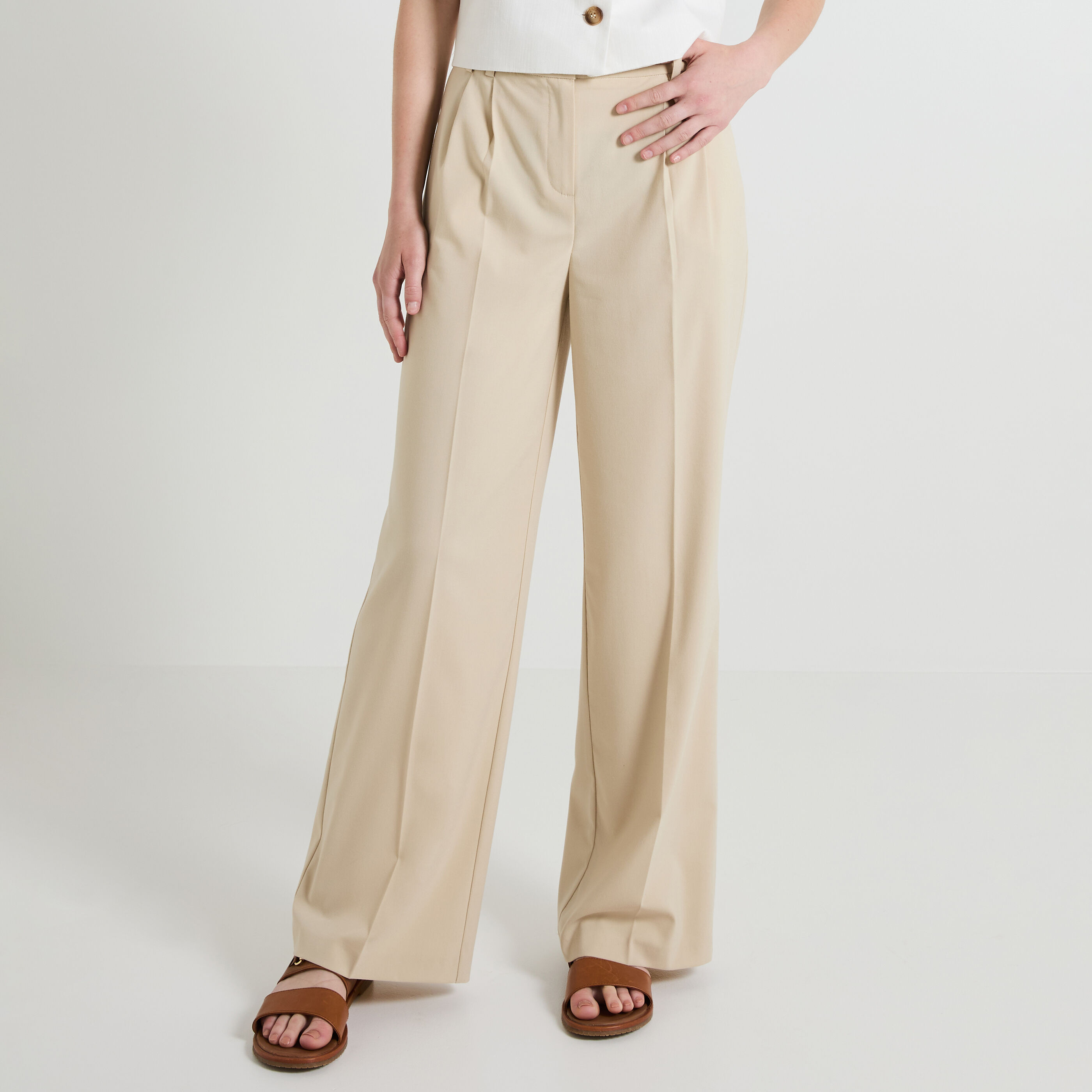 Pantalon a pince large sale