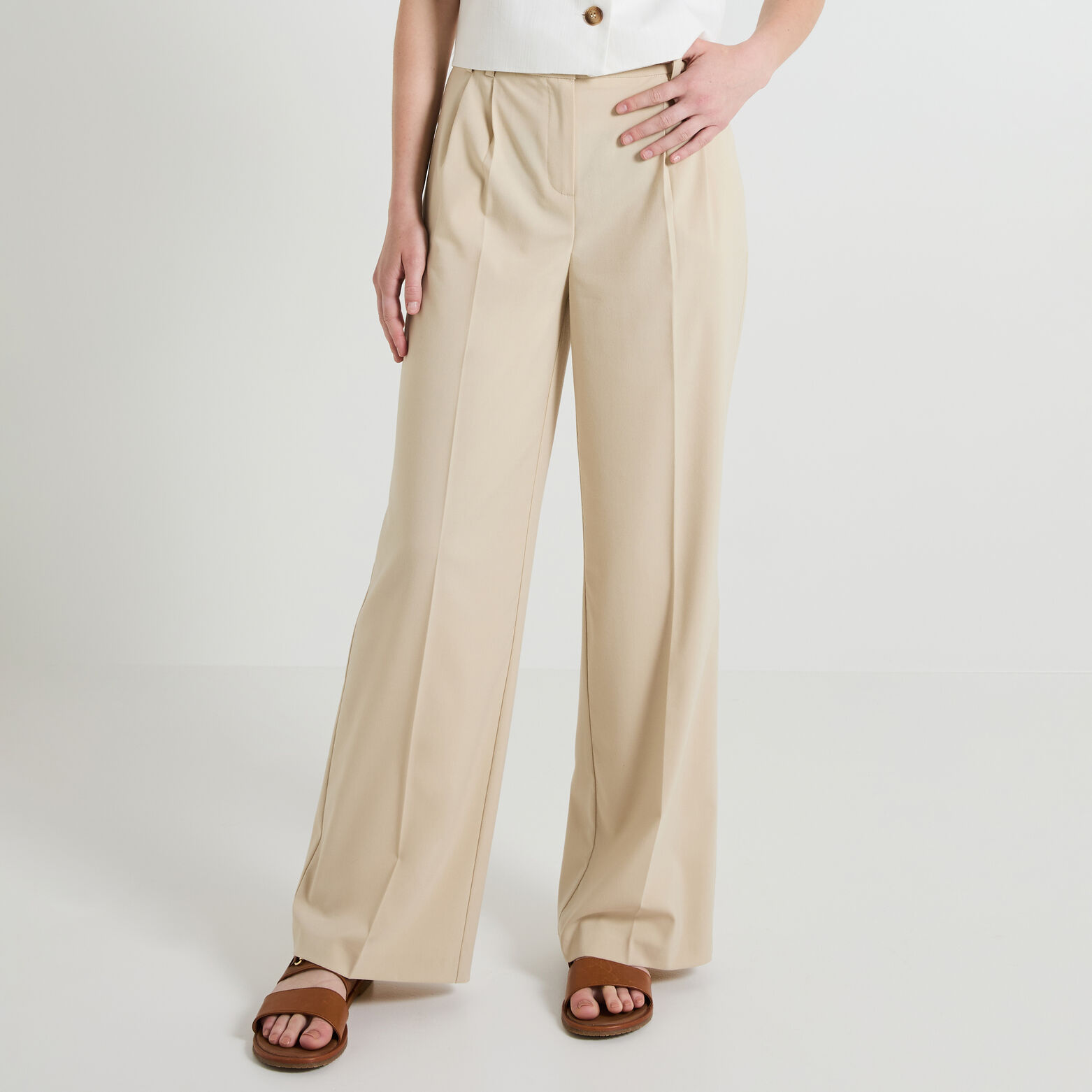 Pantalon à pince large femme