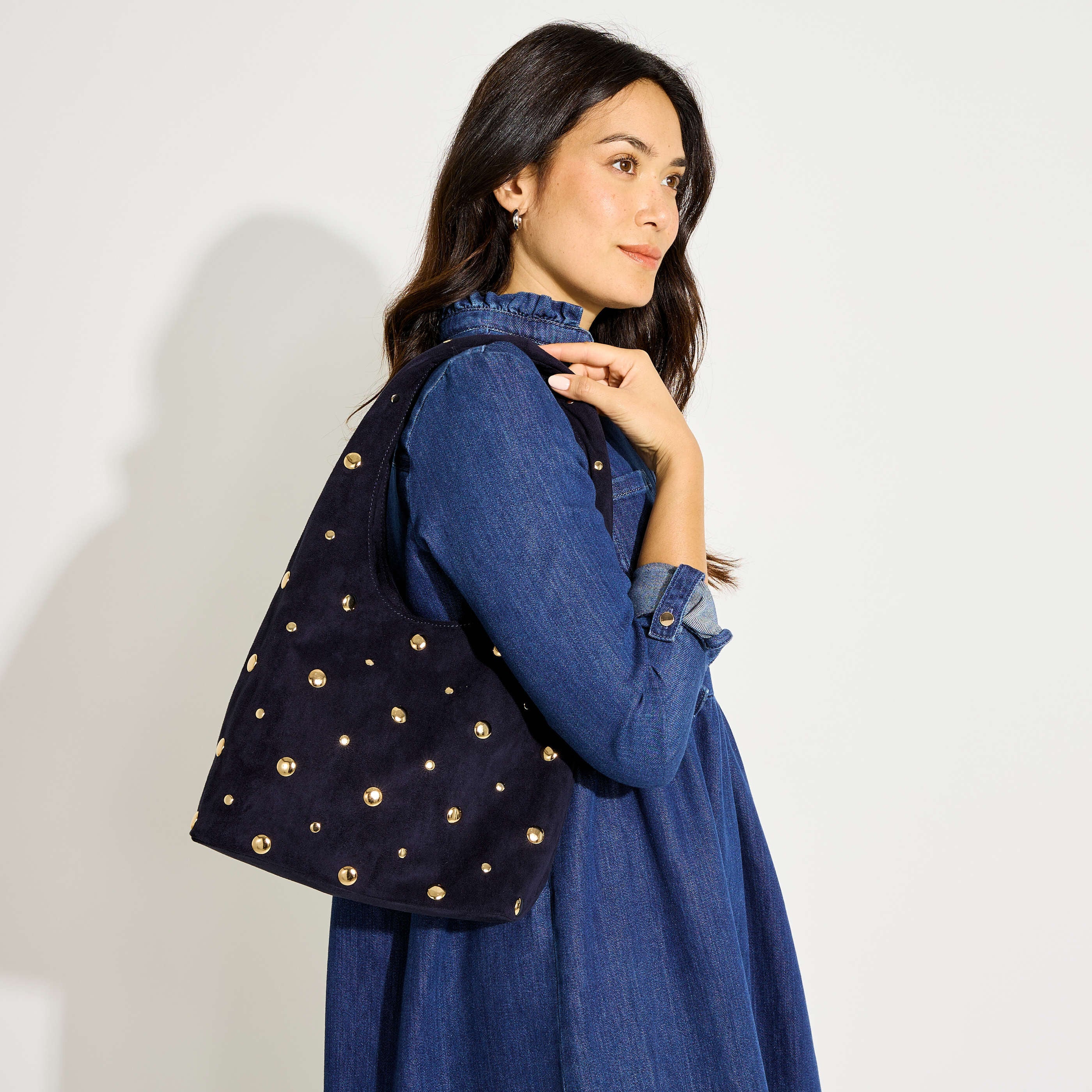 Sac port&eacute; &eacute;paule avec studs femme