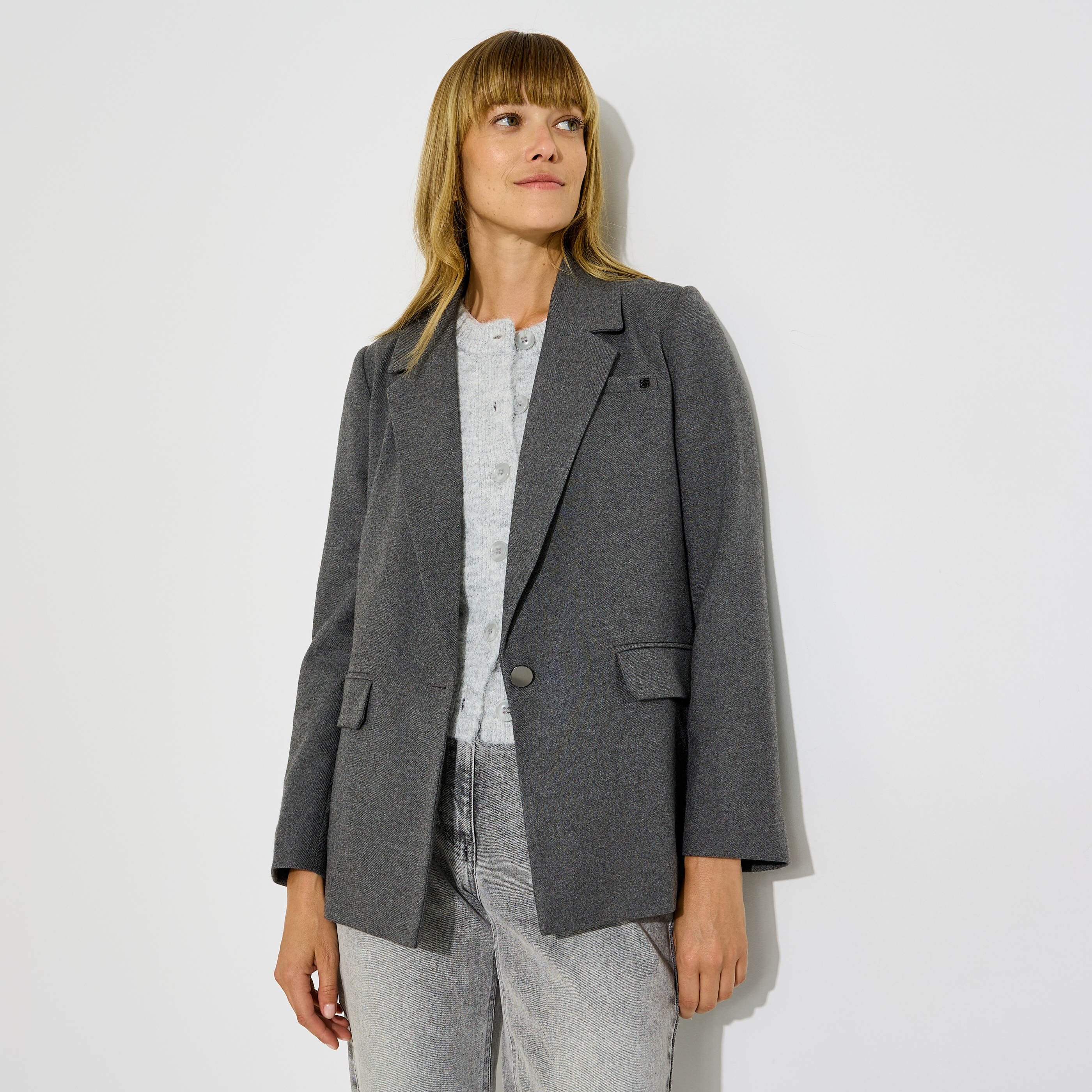 Veste blazer col tailleur femme