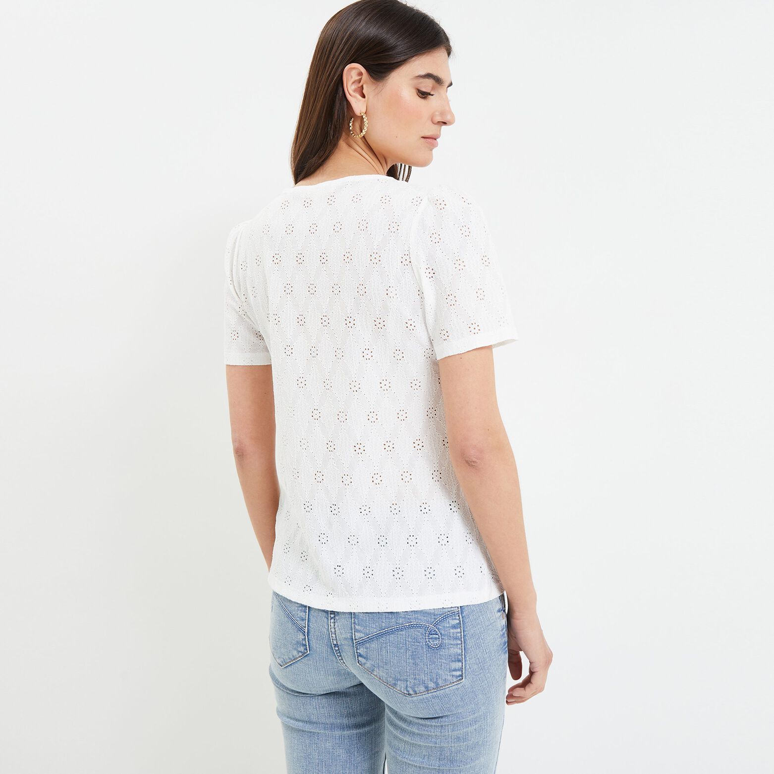 Tshirt maille ajourée femme