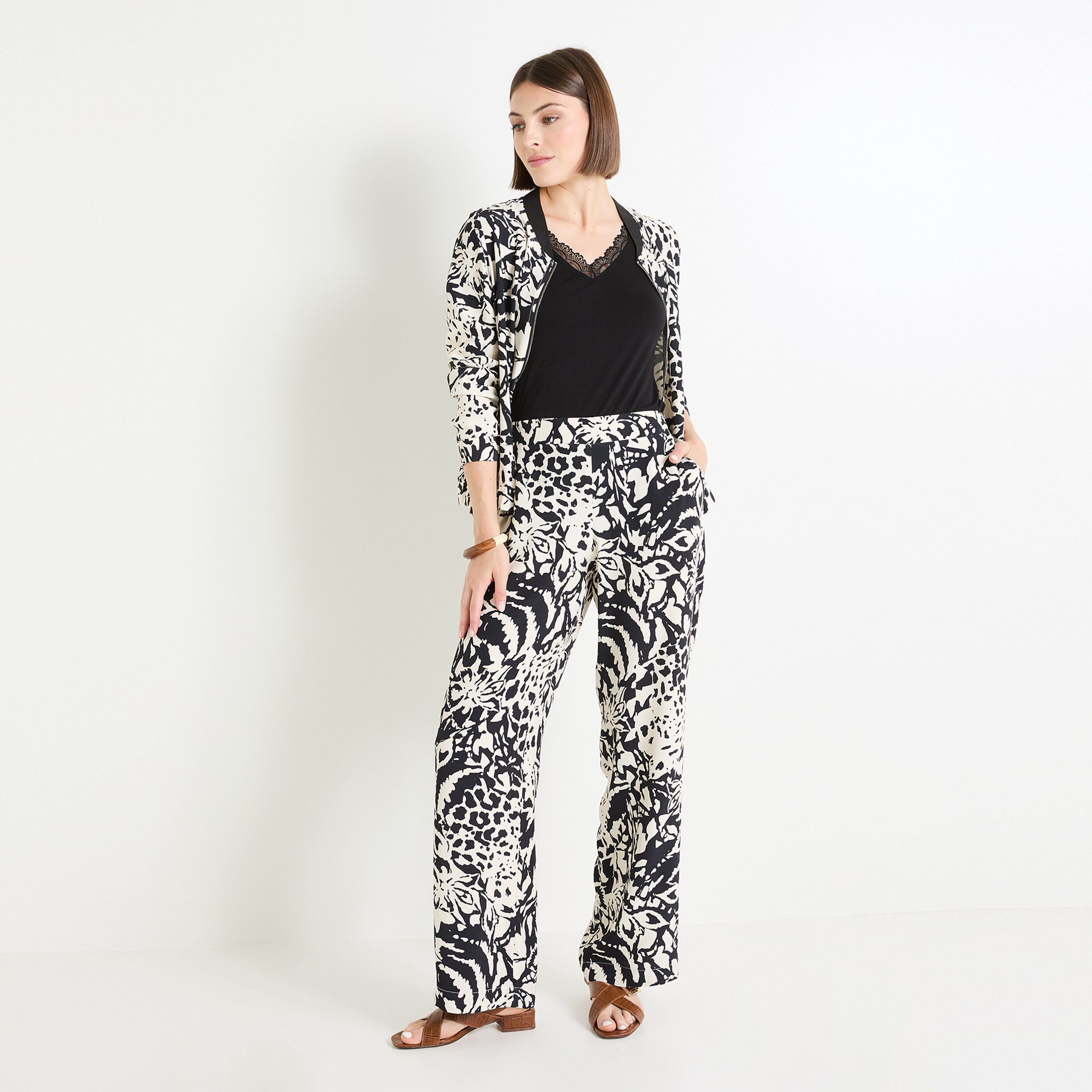 Veste zipp&eacute;e imprim&eacute;e femme