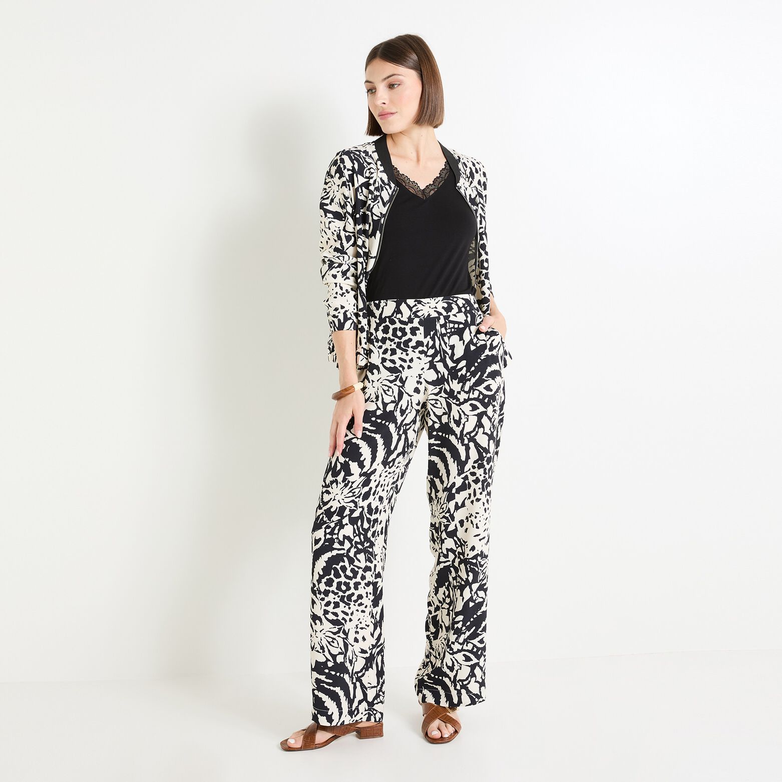 Veste zippée imprimée femme
