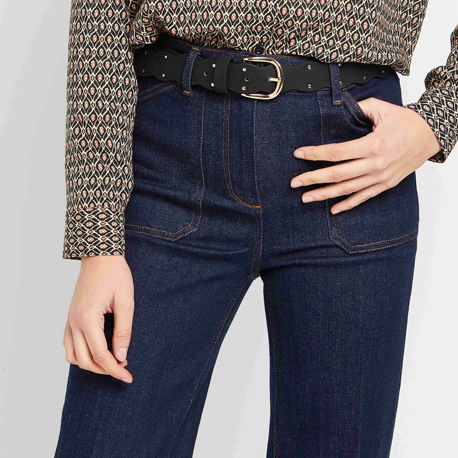 Ceinture à bords ondulés femme