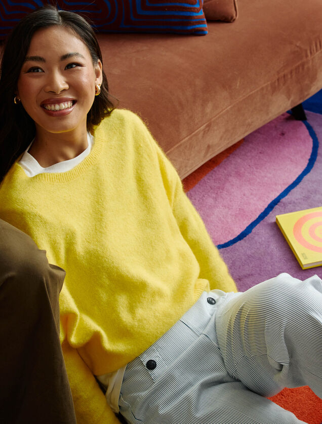 Pull fin &agrave; col rond femme