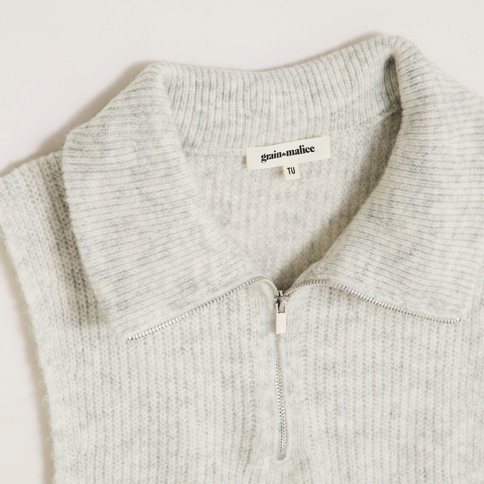 Col zippé uni femme