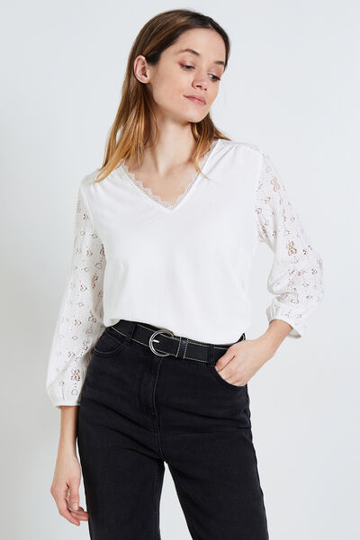 Blouse details ajourés femme