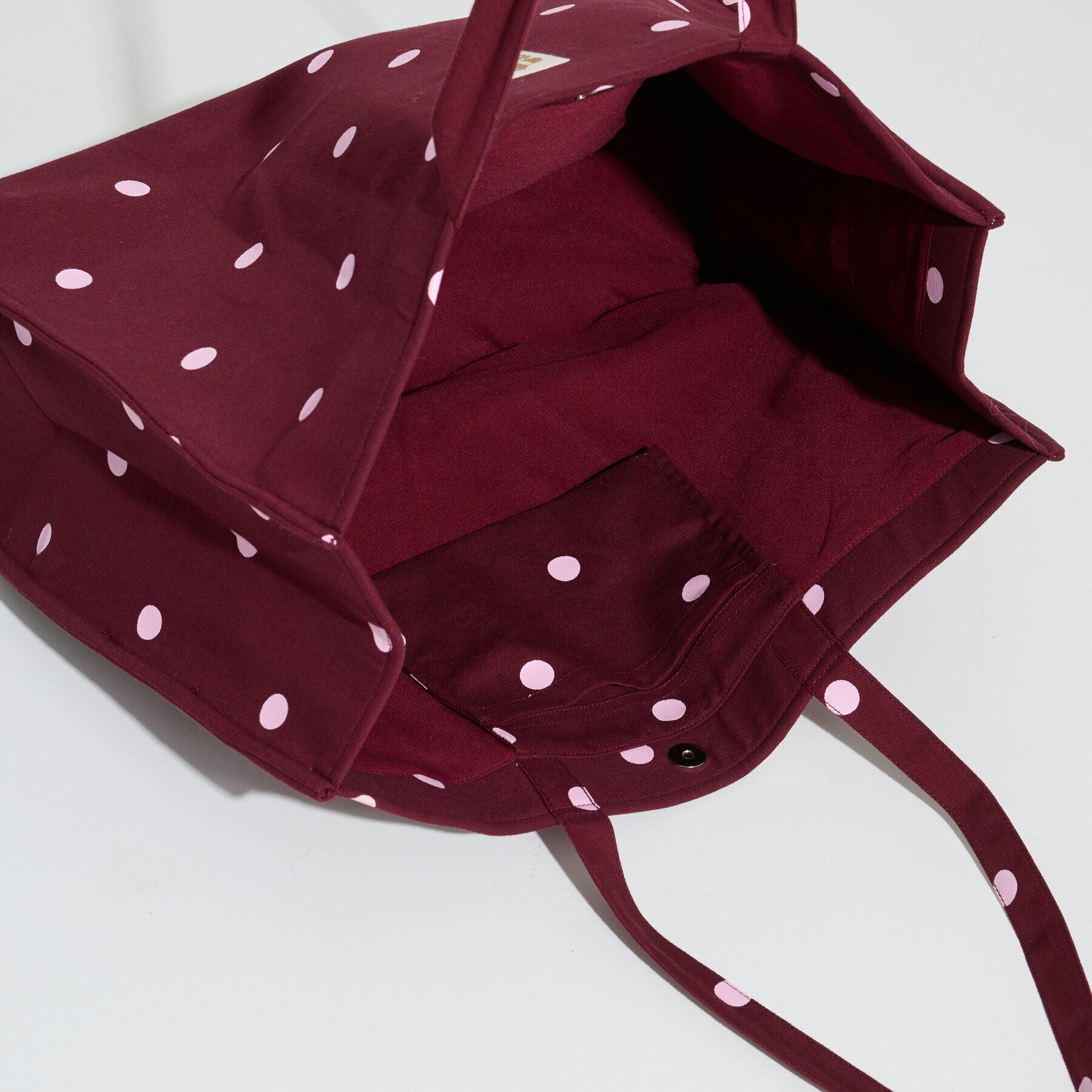 Sac cabas totebag zipp&eacute; &agrave; pois femme