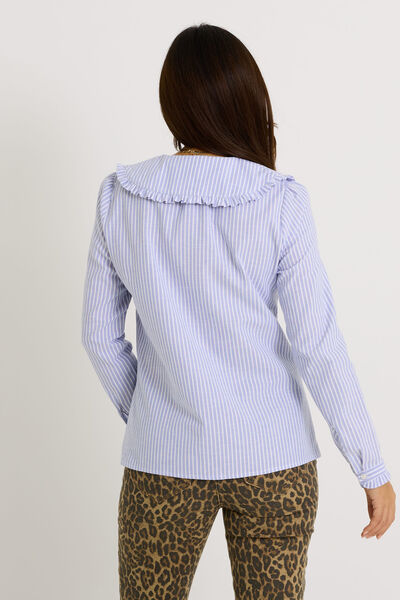 Chemise rayée grand col femme