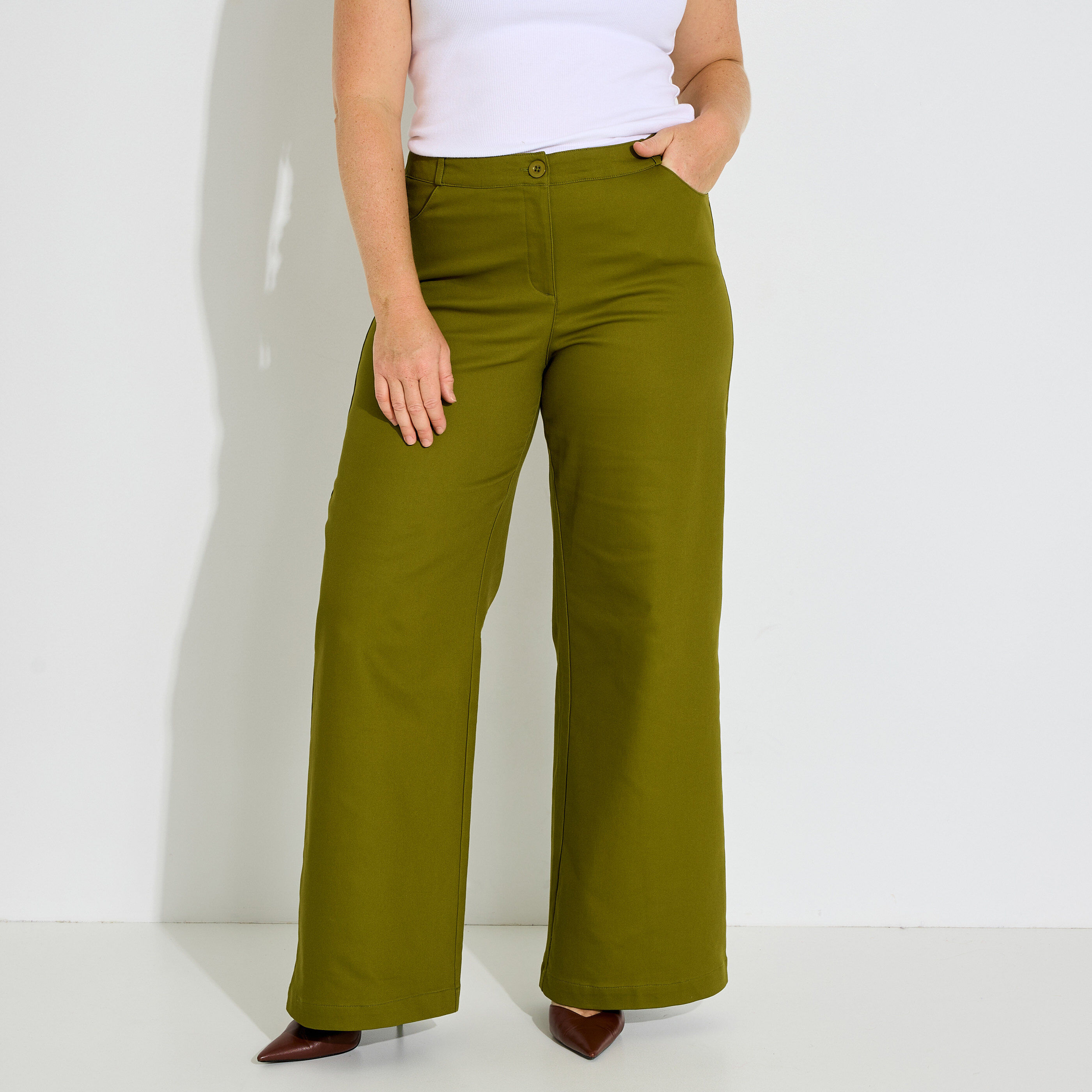 Pantalon structur&eacute; large femme
