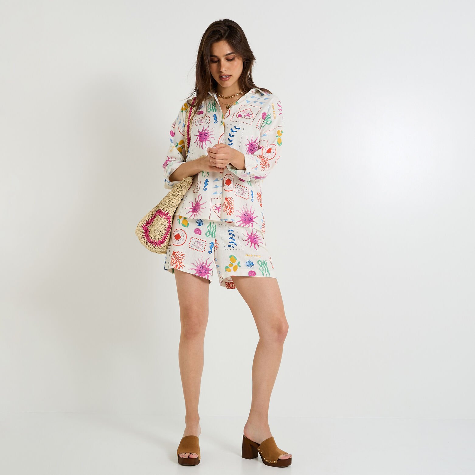 Short imprimé femme