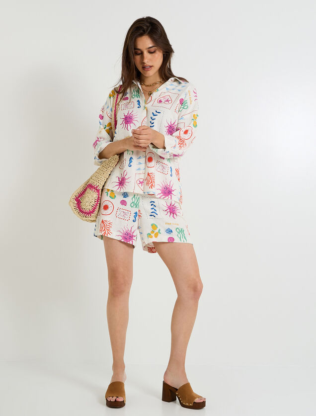 Short imprimé femme