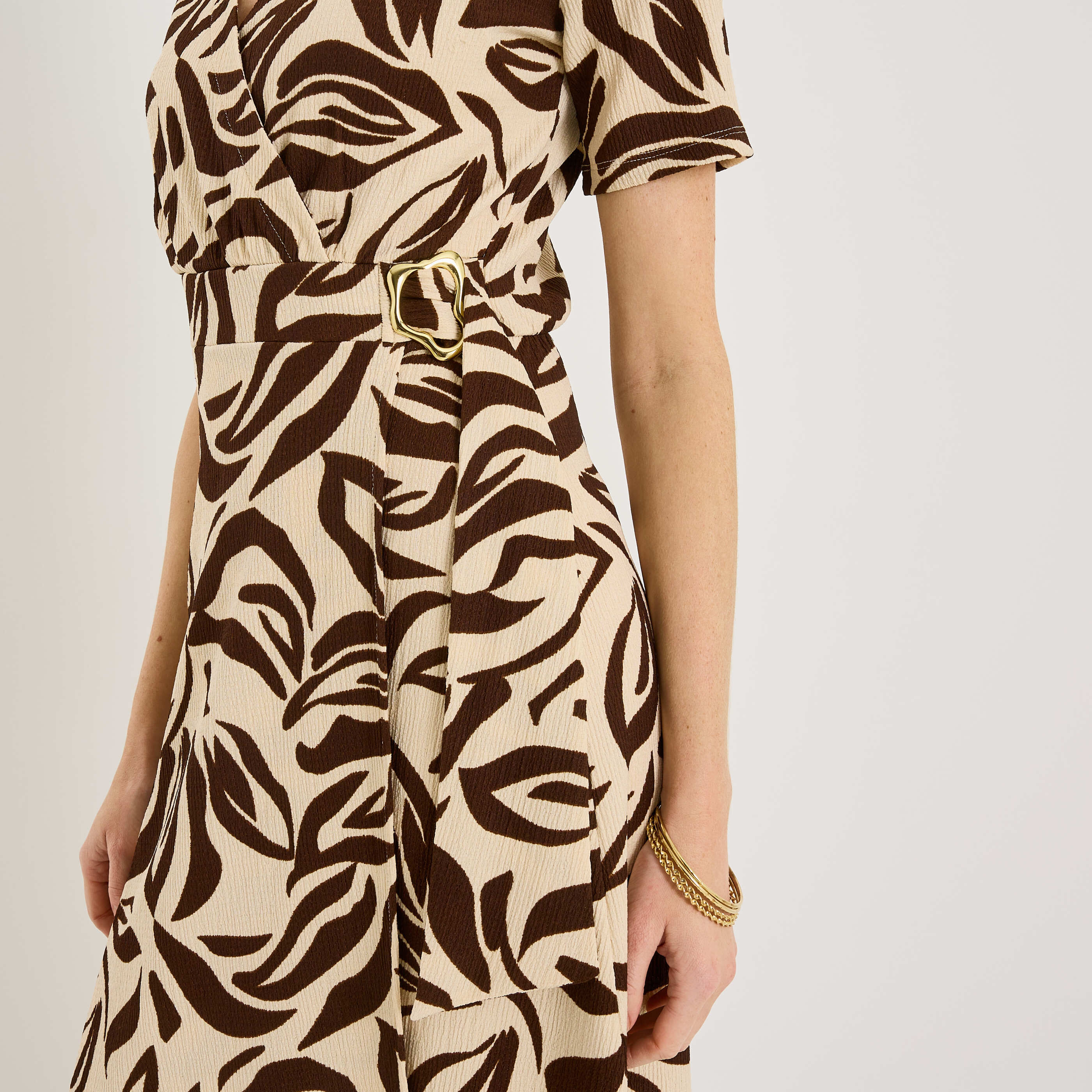 Robe longue en maille imprim&eacute;e